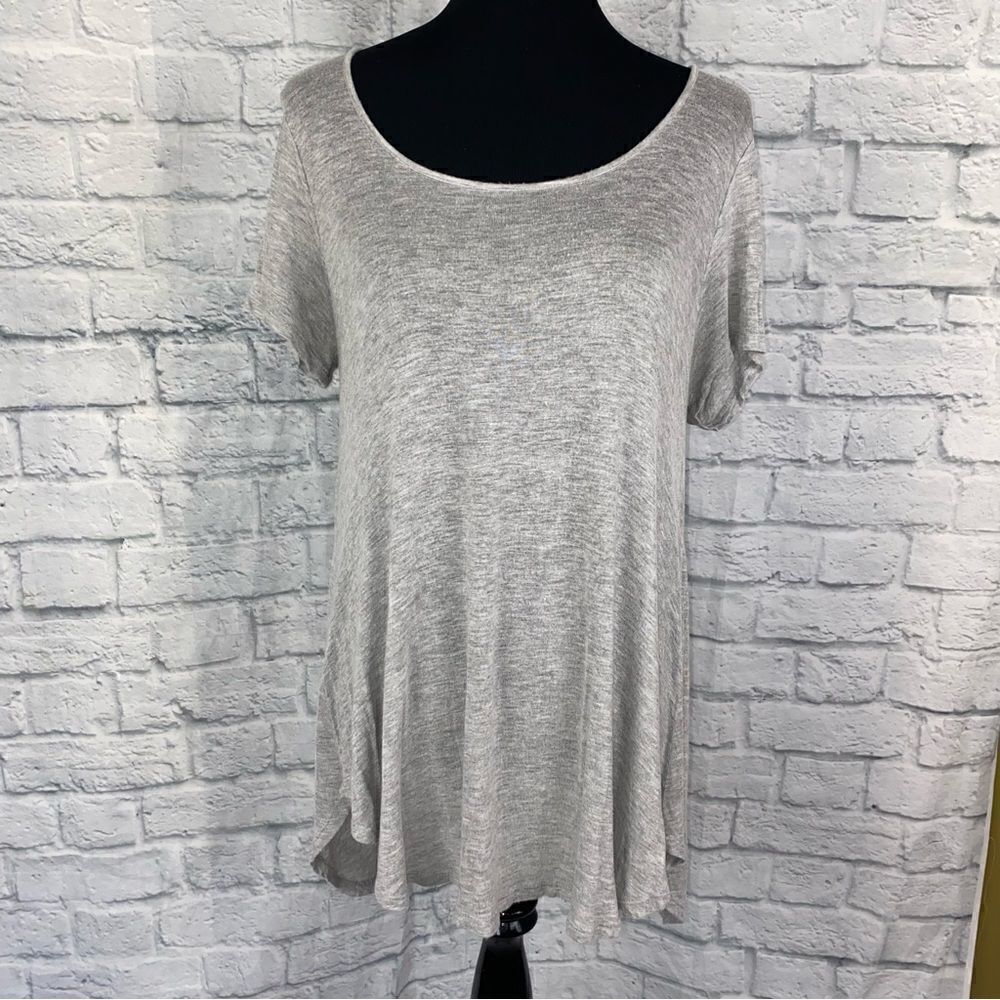 Forever 21 oversize short sleeve scoopneck top grey size small women